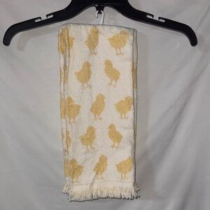 Set of 2 Easter chic Towels Cream & Yellow With Fringe